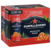 Sanpellegrino Sparkling Drinks, Italian, Aranciata Rossa, 6 Each
