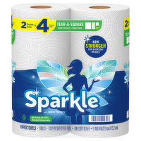 Sparkle Paper Towels, Double Rolls, Tear-A-Square, 2-Ply, 2 Each