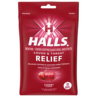 Halls Relief Cough Drops, Cherry Flavor, 30 Each