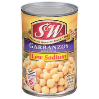 S&W Garbanzos, Low Sodium, Chick Peas, 15.5 Ounce