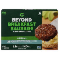 Beyond Breakfast Sausage Patties, Plant-Based, Original, 6 Each