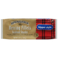Brunswick Seafood Snacks, Herring Fillets, Kipper Style, 3.53 Ounce
