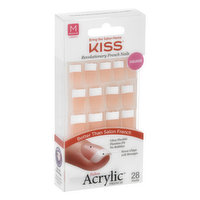 Kiss Salon Acrylic French Nail Kit, Square, Medium Length, KSA02, 1 Each