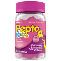 Pepto Calcium Phosphate, Kids, Gummies, Bubble Gum, Ages 4+, 24 Each