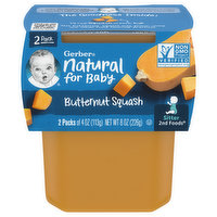 Gerber Natural for Baby Butternut Squash, Sitter 2nd Foods, 2 Pack, 2 Each