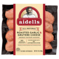 Aidells Smoked Chicken Sausage, Roasted Garlic & Gruyere Cheese, 12 oz. (4 Fully Cooked Links), 12 Ounce