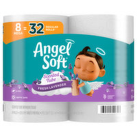 Angel Soft Bathroom Tissue, Scented Tube, Fresh Lavender, Mega Rolls, 2-Ply, 8 Each