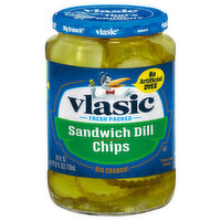 Vlasic Pickles, Sandwich Dill, Chips, 24 Fluid ounce