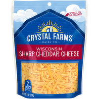 Crystal Farms Shredded Wisconsin Sharp Cheddar Cheese, 8 Ounce