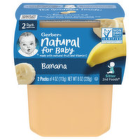 Gerber Natural for Baby Banana, Sitter 2nd Foods, 2 Pack, 2 Each