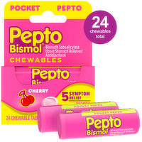 Pepto-Bismol Multi-Symptom Pepto Bismol Cherry Chewables for Fast Relief, 24 ct, 24 Each