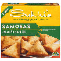 Sukhi's Samosas, Jalapeno & Cheese, 8 Each