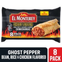 El Monterey Chimichangas, Ghost Pepper, Family Size, 8 Pack, 8 Each