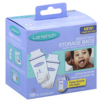 Lansinoh Bags, Storage, Breastmilk, 100 Each