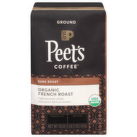 Peet's Coffee Coffee, Ground, Organic, Dark Roast, French Roast, 18 Ounce