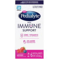 Pedialyte with Immune Support Electrolyte Powder Mixed Berry Powder Powder, 2.94 Ounce