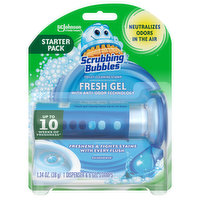 Scrubbing Bubbles Toilet Cleaning Stamp, Rainshower, Fresh Gel, Starter Pack, 1.34 Ounce