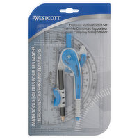 Westcott Math Tools, Compass and Protractor Set, 1 Each