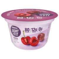 Dannon Light + Fit Yogurt, Fat Free, Cherry, Greek, 5.3 Ounce