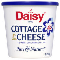 Daisy Pure & Natural Cottage Cheese, Small Curd, 4% Milkfat Minimum, 24 Ounce