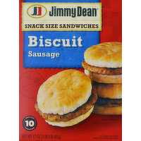 Jimmy Dean Jimmy Dean® Snack Size Sausage Biscuit Sandwiches, 10 Count (Frozen), 17 Ounce