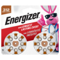 Energizer Batteries, Hearing Aid, Zinc Air, Size 312, 16 Each