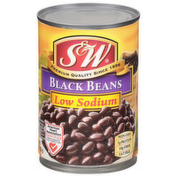 S&W Black Beans, Low Sodium, 15 Ounce