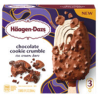 Haagen-Dazs Ice Cream Bars, Chocolate Cookie Crumble, 3 Each