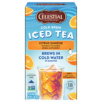 Celestial Seasonings Iced Tea, Cold Brew, Citrus Sunrise, Tea Bags, 18 Each