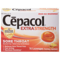 Cepacol Sore Throat, Extra Strength, Honey Lemon, Lozenges, 16 Each