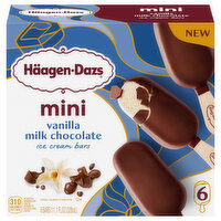 Haagen-Dazs Ice Cream Bars, Vanilla Milk Chocolate, Mini, 6 Each