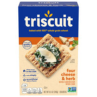 TRISCUIT Four Cheese and Herb Whole Grain Wheat Crackers, 8.5 Ounce