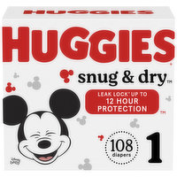 Huggies Snug & Dry Diapers, Disney Baby, 1 (8-14 lb), 108 Each