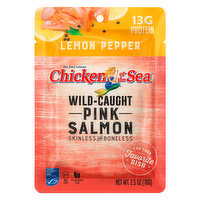 Chicken of the Sea Pink Salmon, Wild-Caught, Skinless and Boneless, Lemon Pepper, 2.5 Ounce