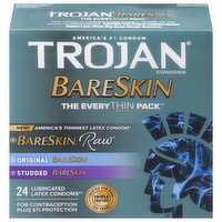 Trojan BareSkin Condoms, The EveryThin Pack, 24 Each