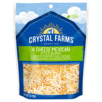 Crystal Farms Cheese, 4 Cheese Mexican Style Blend