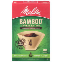 Melitta Coffee Filters, Bamboo, No. 4, 80 Each