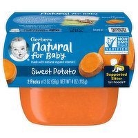 Gerber Natural for Baby Sweet Potato, Supported Sitter 1st Foods, 2 Each