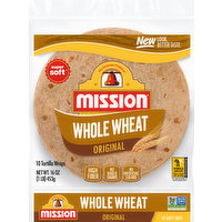 Mission Tortilla Wraps, Soft Taco, Whole Wheat, Original, 10 Each