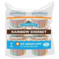 Cedar Crest Rainbow Sherbet Ice Cream Cups, 8 Pack, 24 Ounce