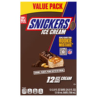 Snickers Ice Cream Bars, Peanut Butter, Value Pack, 12 Each