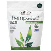 Nutiva Hempseed, Organic, Raw Shelled, 12 Ounce