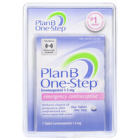 Plan B One Step Emergency Contraceptive, 1.5 mg, Tablet, 1 Each