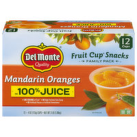Del Monte Fruit Cup Snacks, Mandarin Oranges in 100% Juice, Family Pack, 12 Each