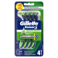 Gillette Gillette Sensor3 Sensitive Men's Disposable Razor, 4 Razors, 4 Each