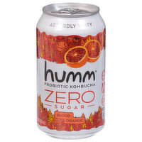 Humm Kombucha, Zero Sugar, Probiotic, Blood Orange, 12 Fluid ounce