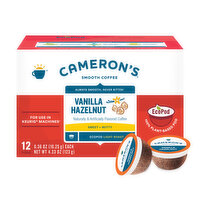 Cameron's Coffee EcoPods, Flavored, Vanilla Hazelnut Light Roast, 12 Each