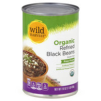 Wild Harvest Black Beans, Organic, Refried, 16 Ounce