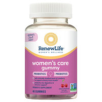 Renew Life Probiotics, Women's Care Gummy, Cherry Flavored, 48 Each