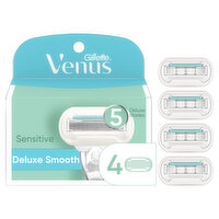Venus Deluxe Smooth Sensitive Women's Razor Blade Refills, 4 Count, 4 Each